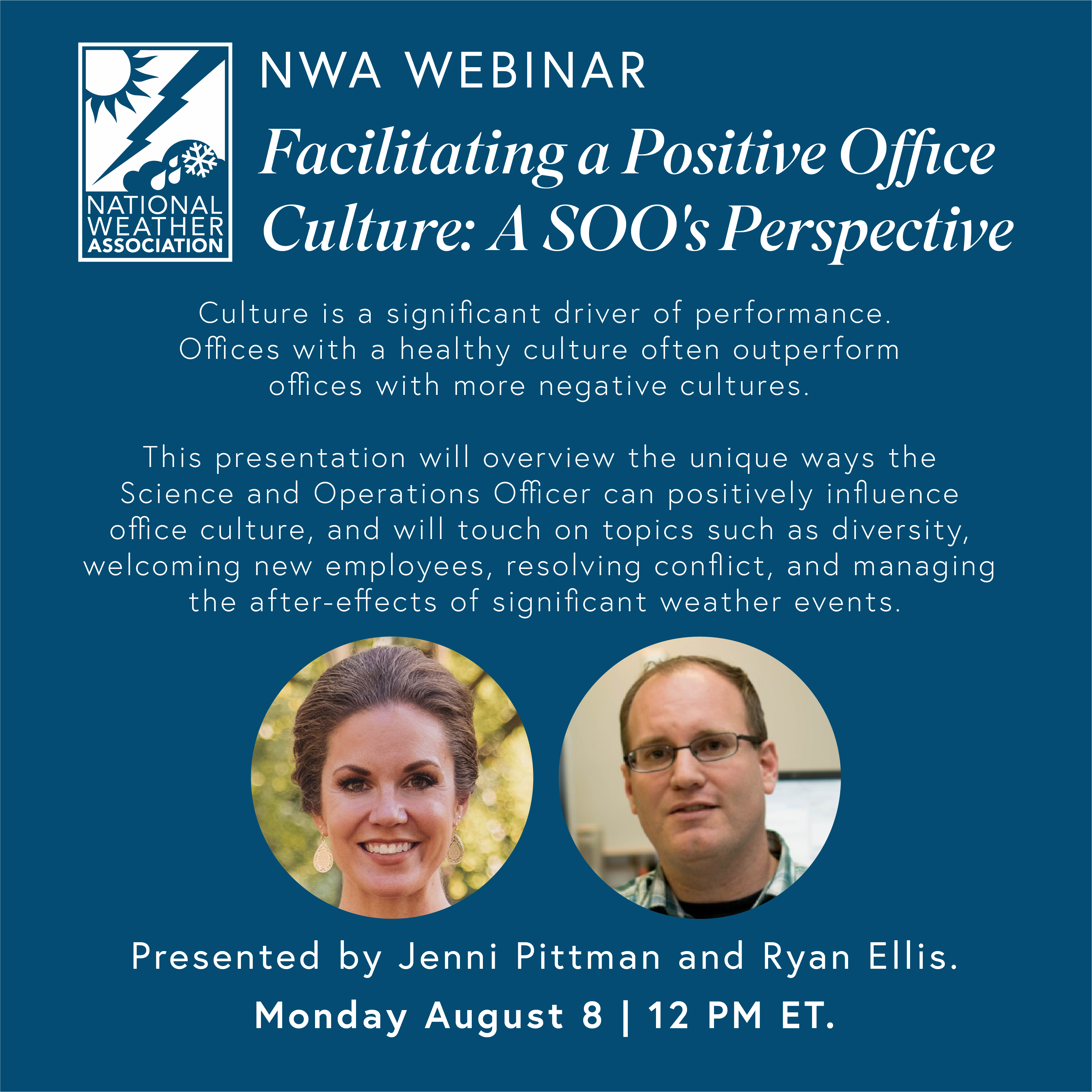 Webinar August 8: Facilitating a Positive Office Culture: A SOO's Perspective
