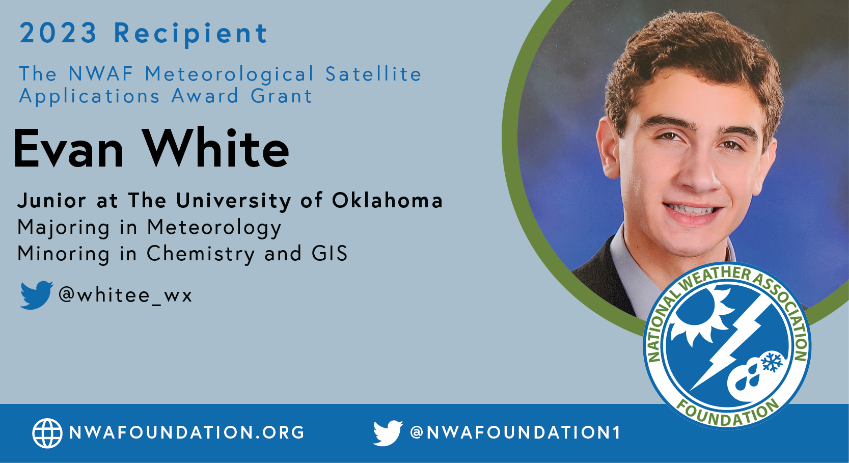 Evan White Junior at The University of Oklahoma Studying Meteorology with minors in Chemistry and GIS