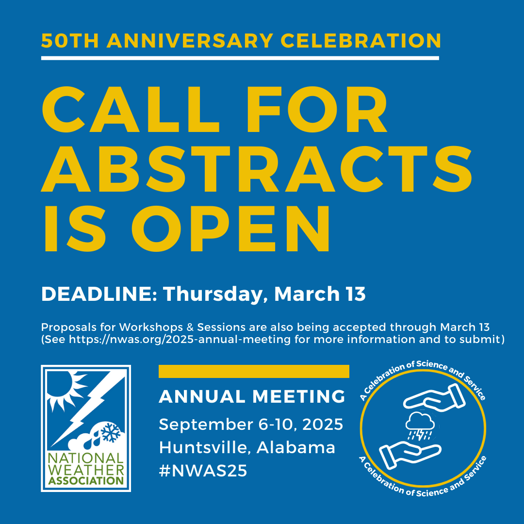 Call for #NWAS25 Call for Abstracts Open through March 13.