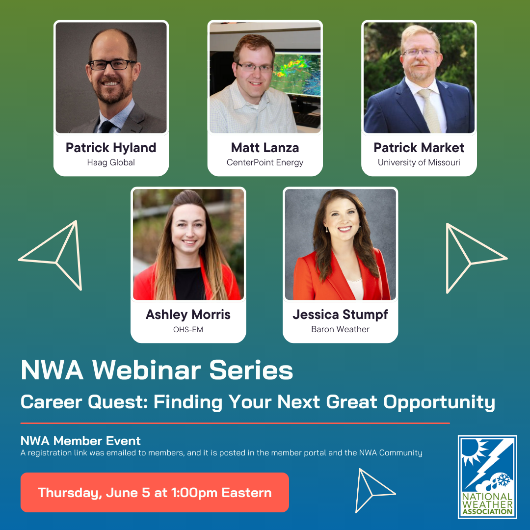 Pictures of the panelists for the June 5 webinar on titled Career Quest: Finding Your Next Great Opportunity.