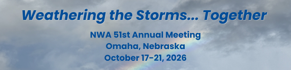 Clous and rainbow with the 2026 theme Weathering the Storms... Together