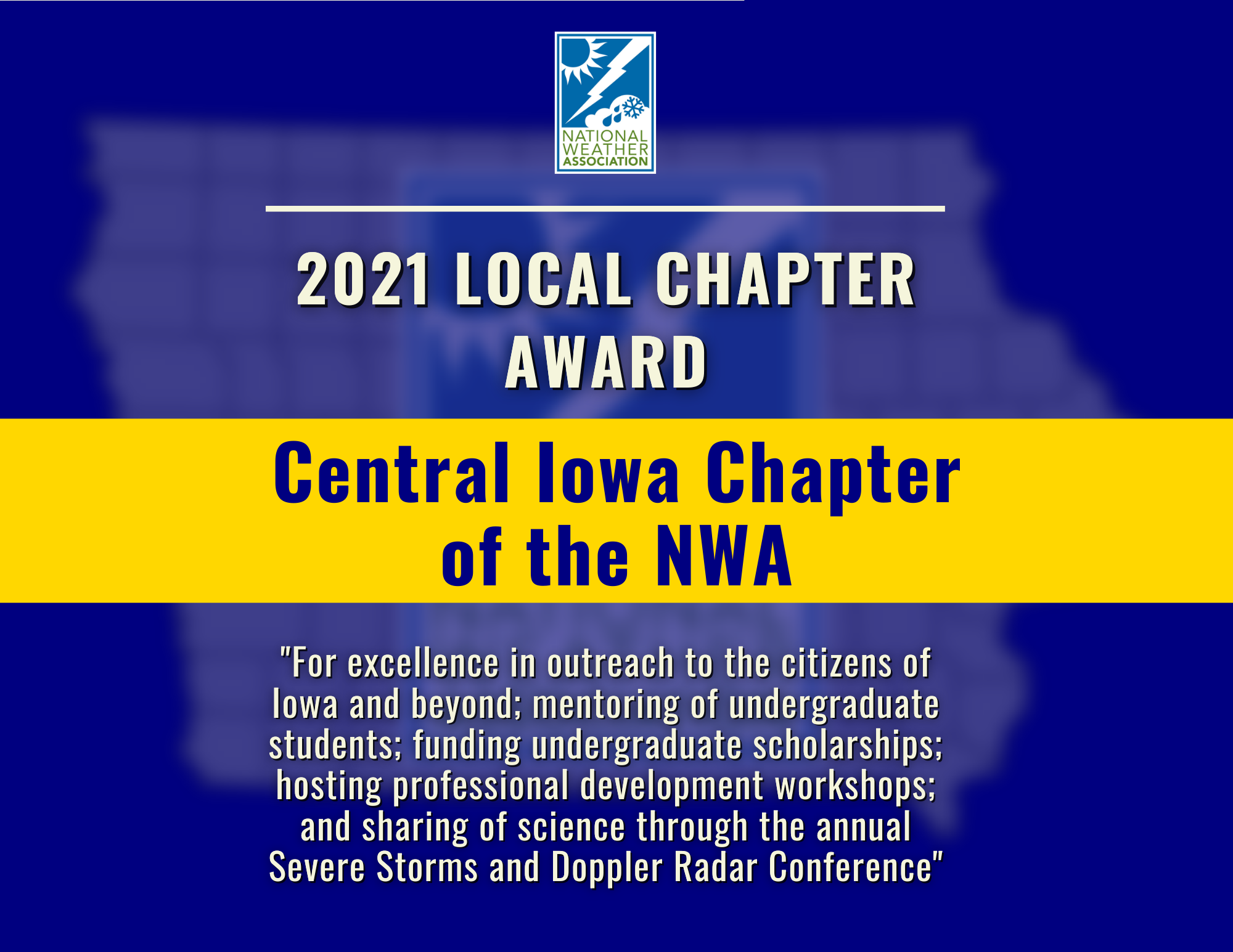 2021 Local Chapter Award: Central Iowa Chapter of the NWA