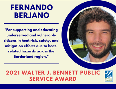 2021 Walter J. Bennett Public Service Award: Fernando Berjano